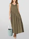 Striped Sleeveless Camisole Panel Long Dress