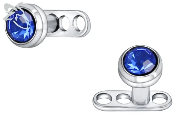 2PCS/LOT CZ Crystal Opal Skin Diver Round Dermal Piercings Flower Stainless Steel Micro Dermal Anchor Hide in Surface