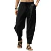 Pantaloni casual larghi da uomo in cotone e lino