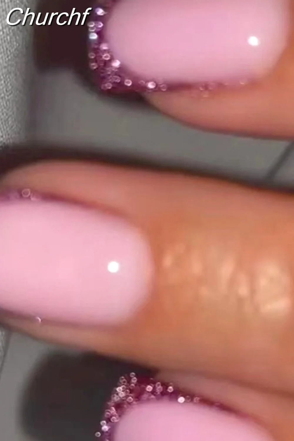 Churchf Short French False Nail Simple Square Head Fake Nails Press on Nail Wearable Full Cover Artificial Nail Tips Manicure-Nail Inspo