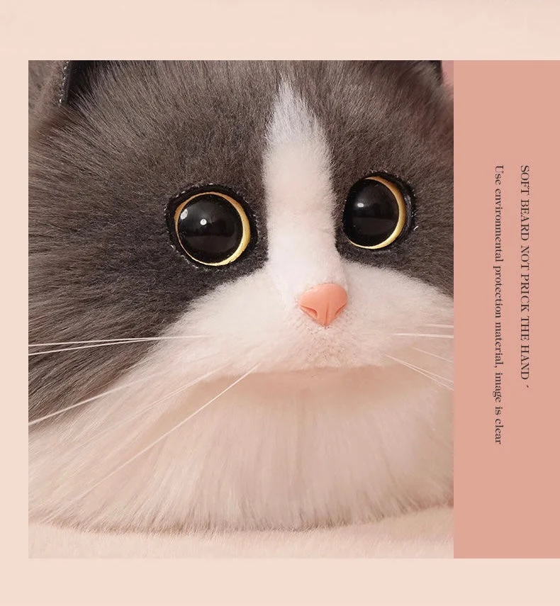 Fluffy Blue and White Cat Bag Cat Purse