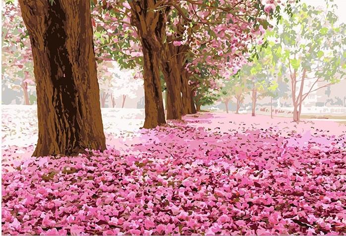

Pink Tree Leaves – Paint By Numbers - 40*50CM, 501 Original