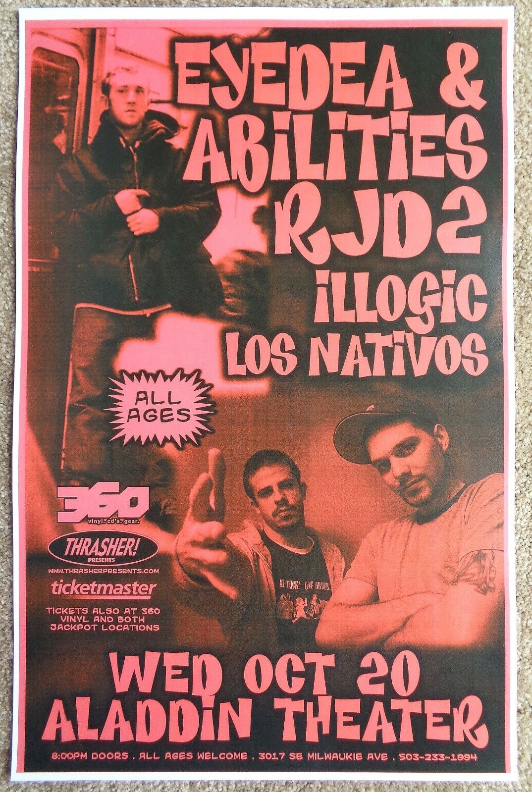 EYEDEA & ABILITIES 2004 Gig POSTER Portland Oregon Concert