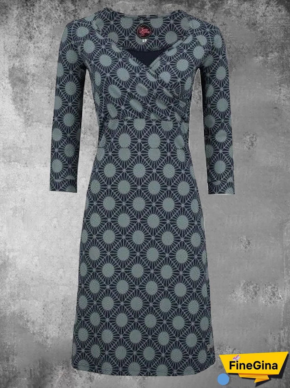 Printed Long Sleeve Casual Knitting Dress