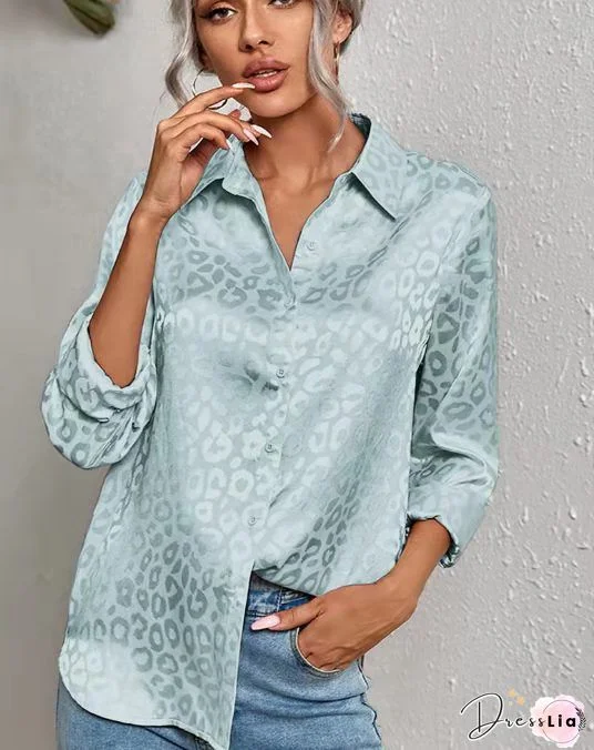 Vintage&nbsp;Printed Color Long Sleeve Shirt