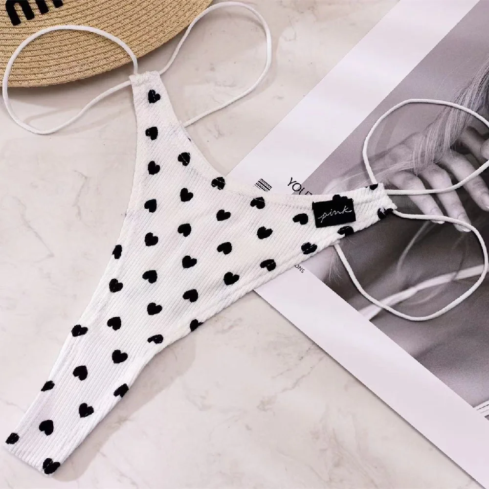 Athvotar Athvotar Cotton Strip Single With Sexy Thong Lady English Letter Logo Thong Trousers Women's Trousers