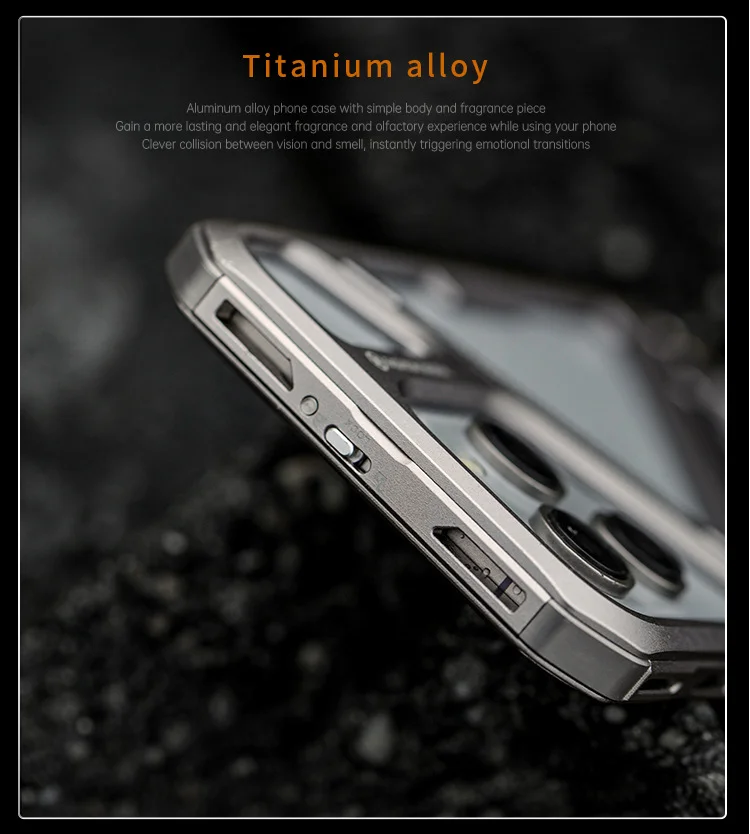 iPhone14/15 titanium alloy hollow all-inclusive mobile phone case
