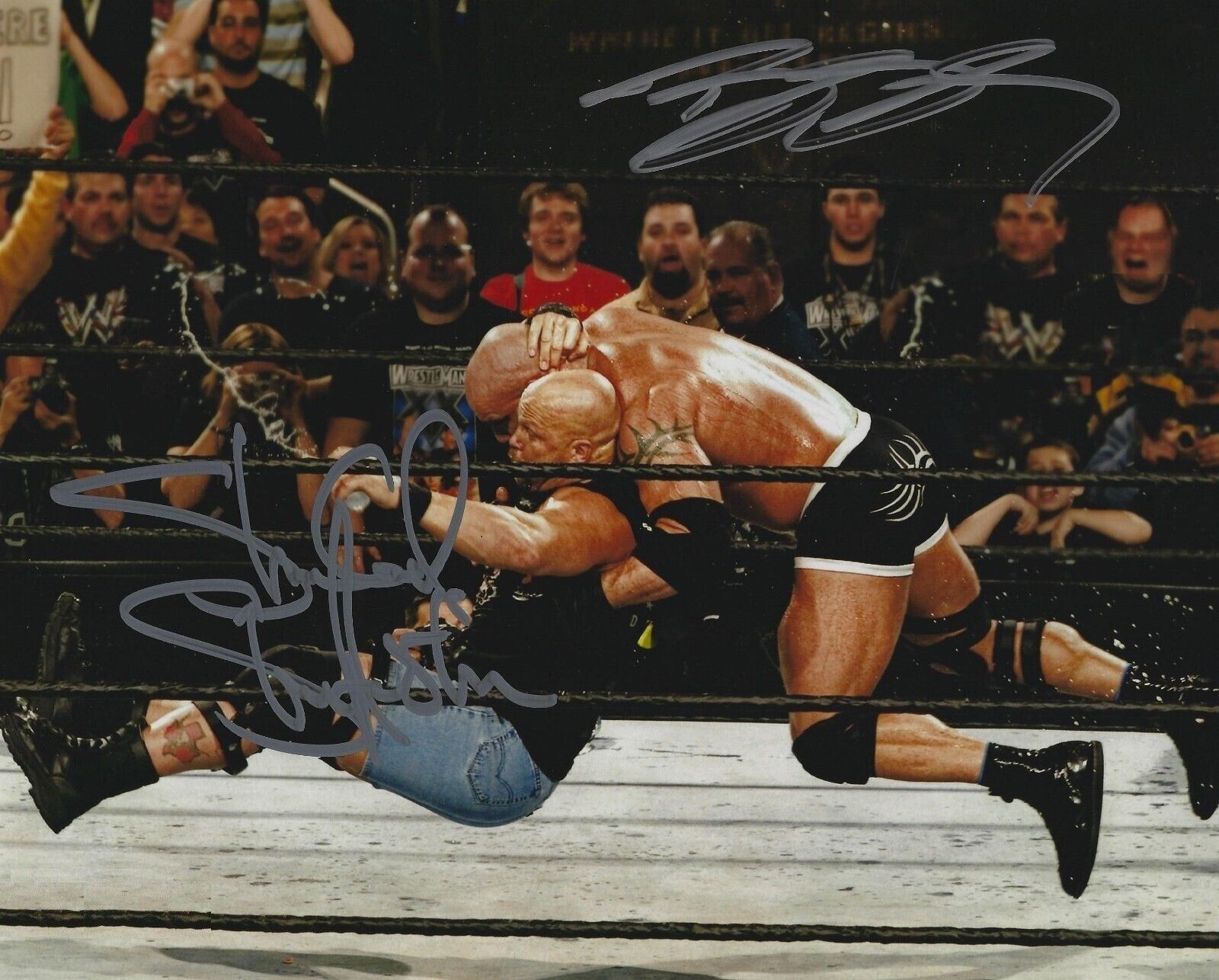 Stone Cold Steve Austin & Bill ( WWF WWE ) Autographed Signed 8x10 Photo Poster painting REPRINT