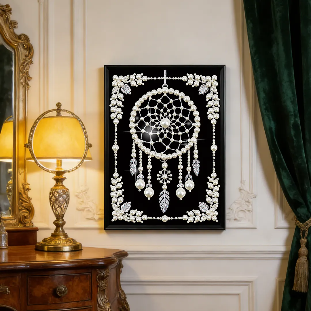 Dreamcatcher Special Shaped DIY Partial Drill Diamond Art Pearl Painting Kit for Adults Beginners Home Decor Art Craft Pearl Diamond Painting 30x40cm