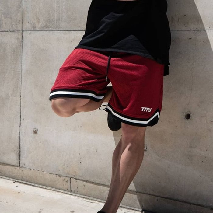 Striped Loose Sports Basketball Half Pants-barclient