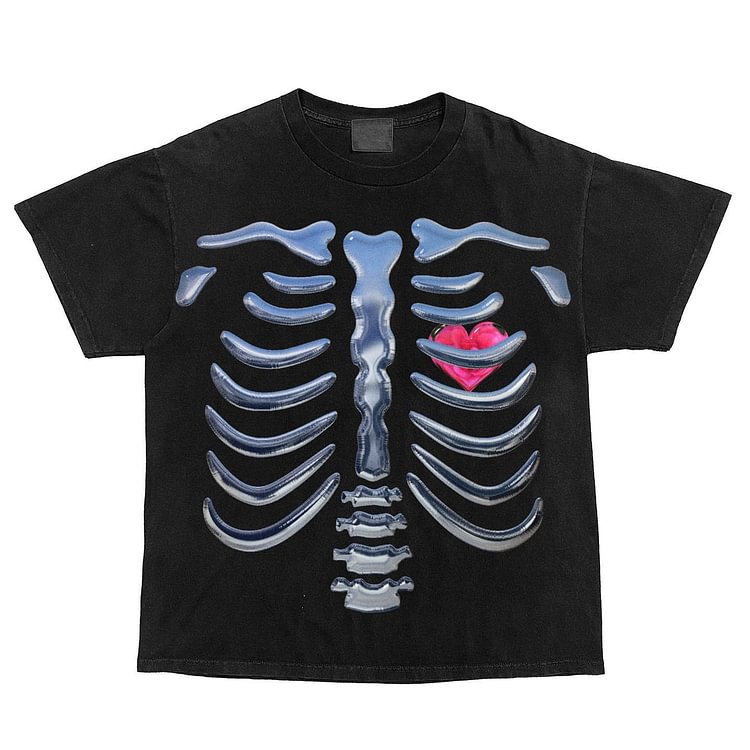 Round neck printed casual short-sleeved T-shirt