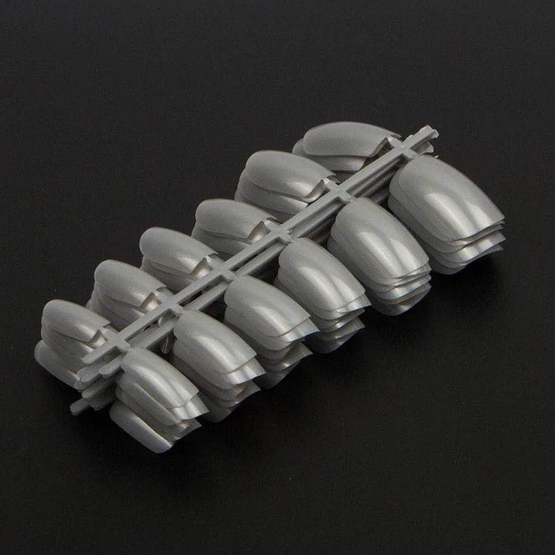 120pcs/packet Acrylic Fake Nail Tips Full Cover Square False Nail Tips  10 Sizes Size 5 And 6 Doubled For French Nail Art Tips-Nail Inspo