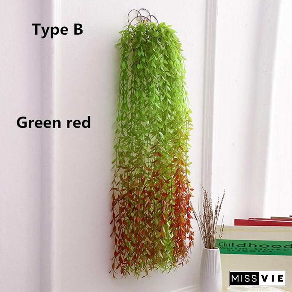 170/100 cm Artificial Willow Leaves Garland Faux Wreath Wedding Backdrop Home Wall Decor 10/8/5/4/2/1 pcs