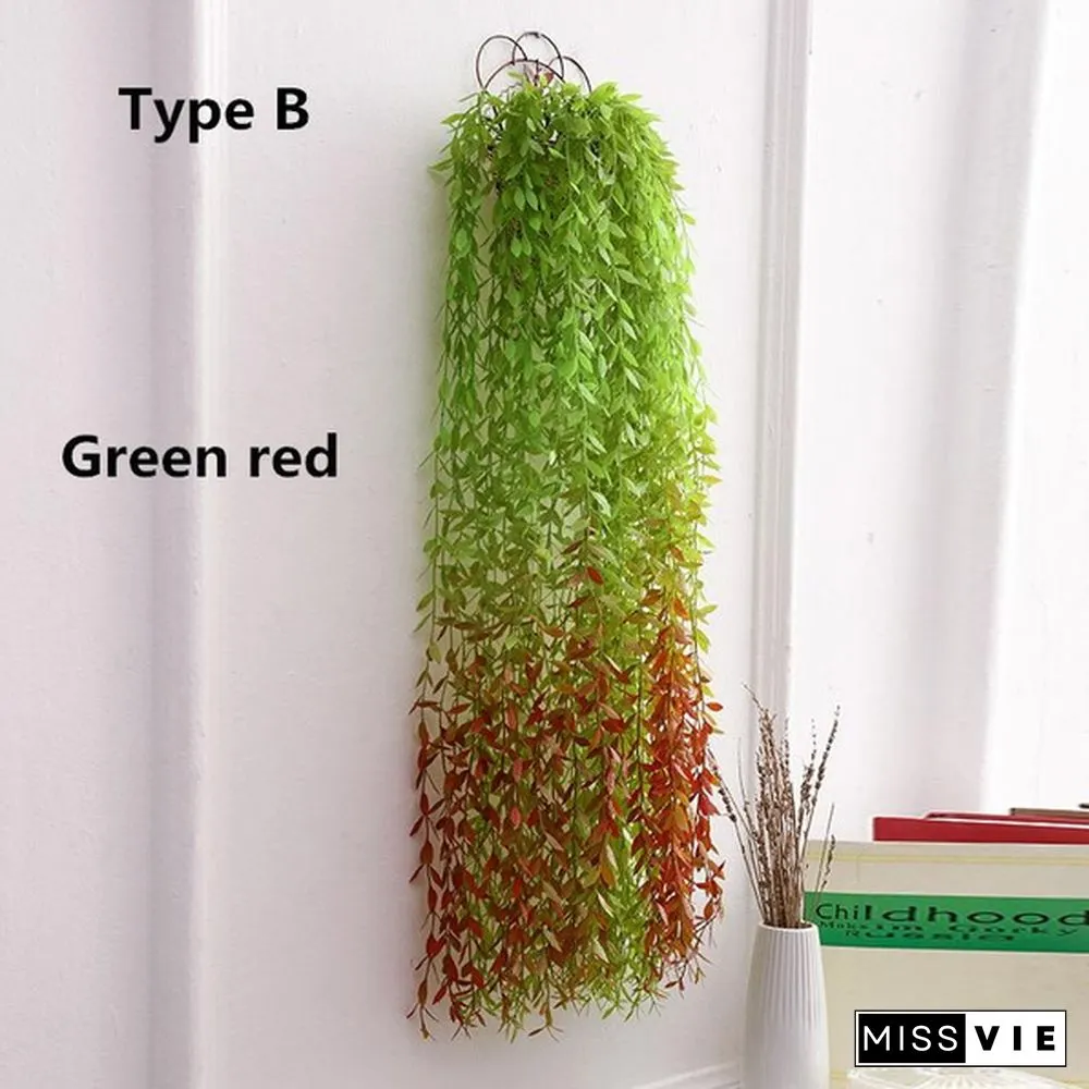 170/100 cm Artificial Willow Leaves Garland Faux Wreath Wedding Backdrop Home Wall Decor 10/8/5/4/2/1 pcs