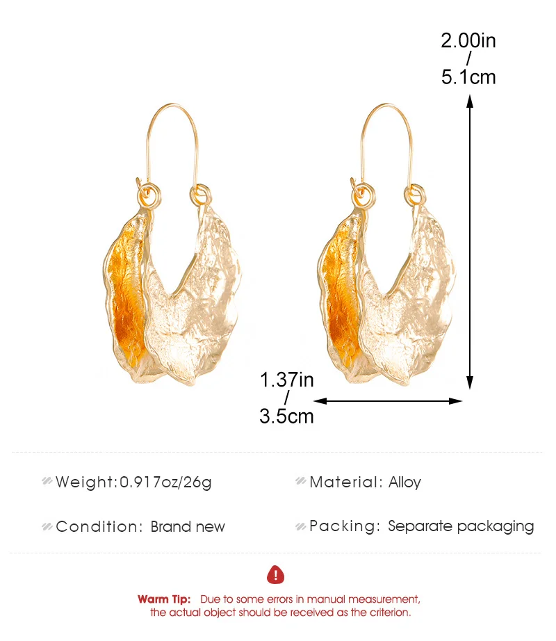 Geometric Irregular Gold-Plated Earrings