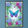 Butterflies and Hydrangeas Full DIY 5D Round Drill Diamond Art Kits Large Size 40*60cm Diamond Dots Paintings Picture Arts Craft Diamond Crystal Rhinestones Painting Kits for Adults/Beginners Gift