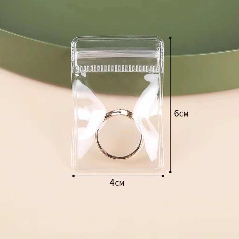 100 PCS/Package PVC Basic Minimalist Daily Square Jewelry Packaging Bags