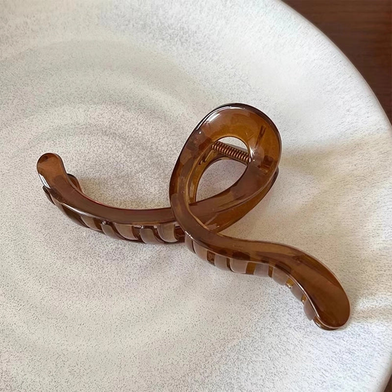 Design Geometric Lines Back Head Updo Hair Clip Large Shark Clip Female Frosted Temperament Hairpin Headdress