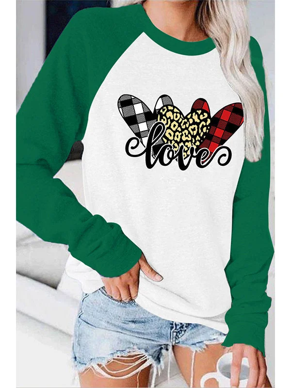 Women plus size clothing Women's Scoop Neck Long Sleeve Colorblock Graphic Printed Top-Nordswear