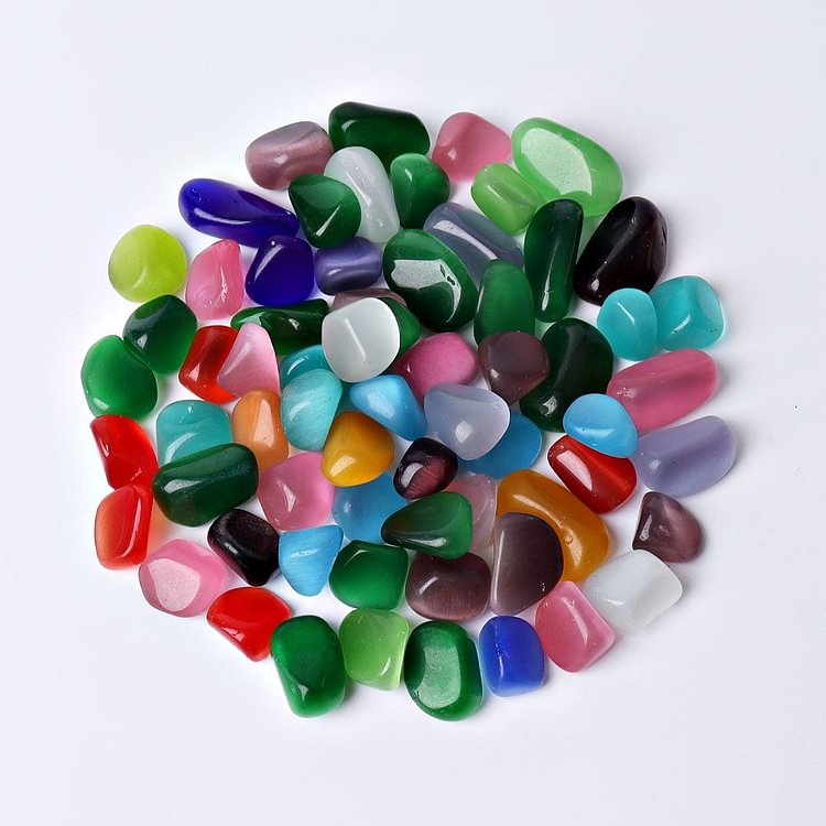 0.1kg   Colorful Cat's Eye Crystal   tumbled stone