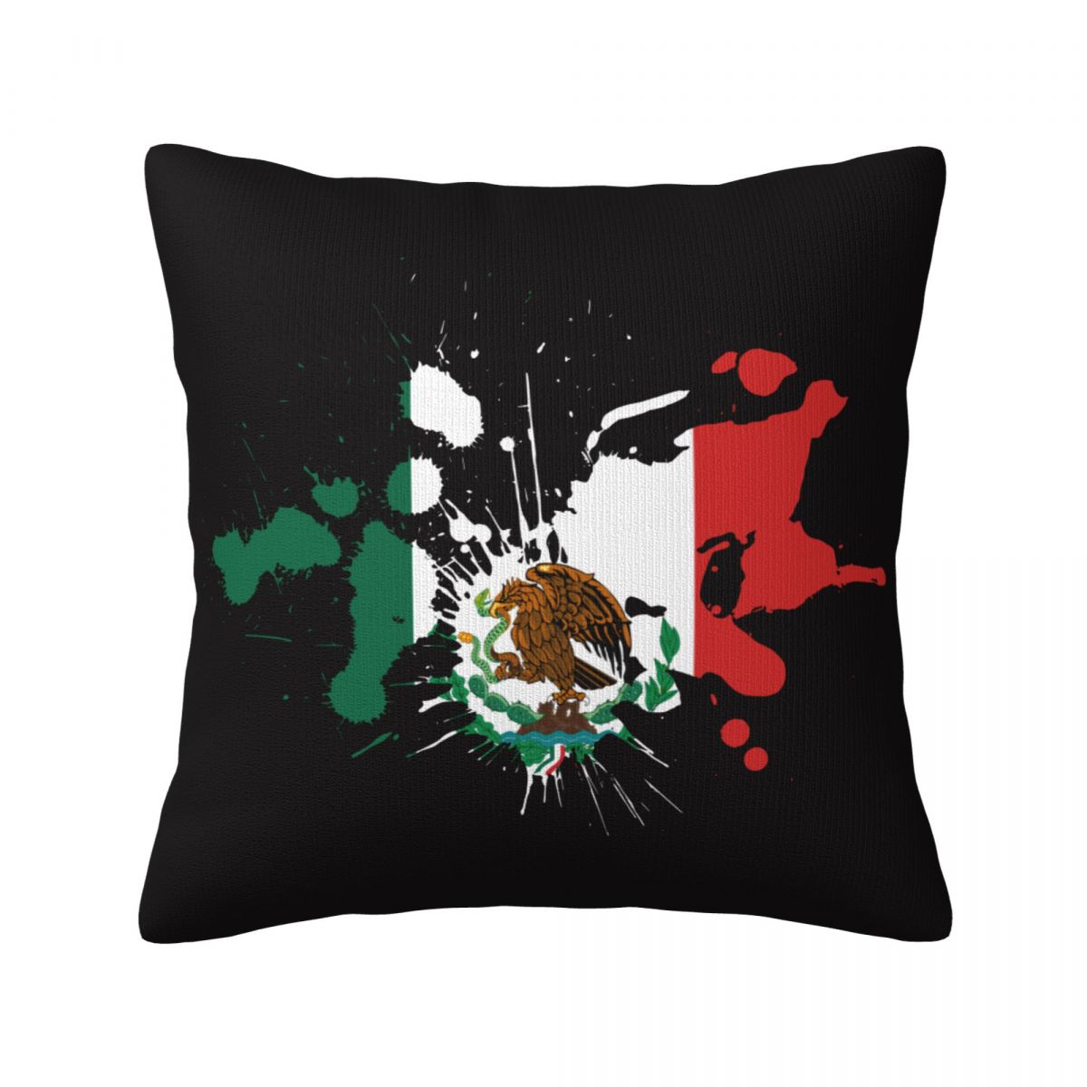 Mexico Ink Spatter Decorative Square Throw Pillow Covers