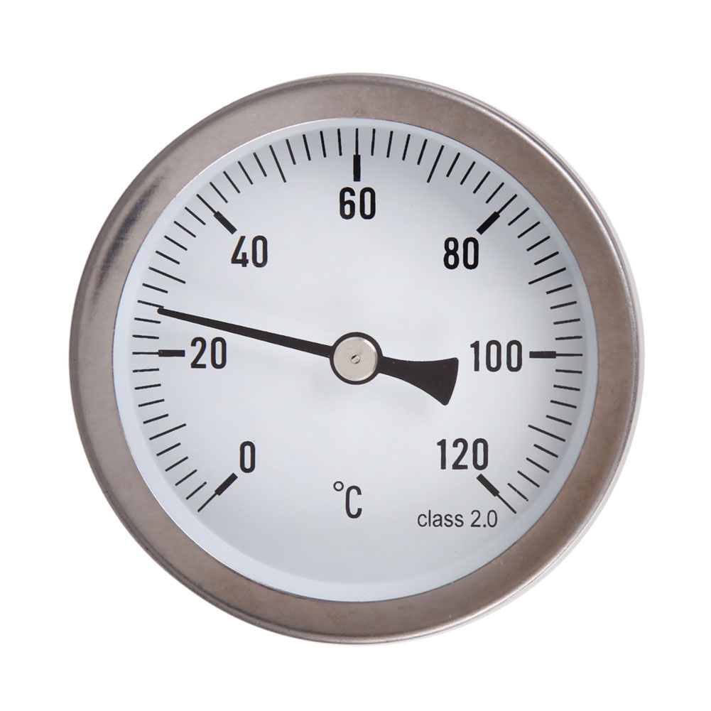 

63mm Horizontal Dial Thermometer Temperature Gauge Aluminum Case 0-120°C, 501 Original