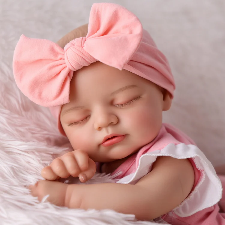 Babeside Sleeping Reborn Baby Peach 17" Newborn Girl Best Gift for Kid