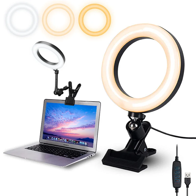 6" Ring Light With Tripod For Computer Laptop Desktop、、sdecorshop