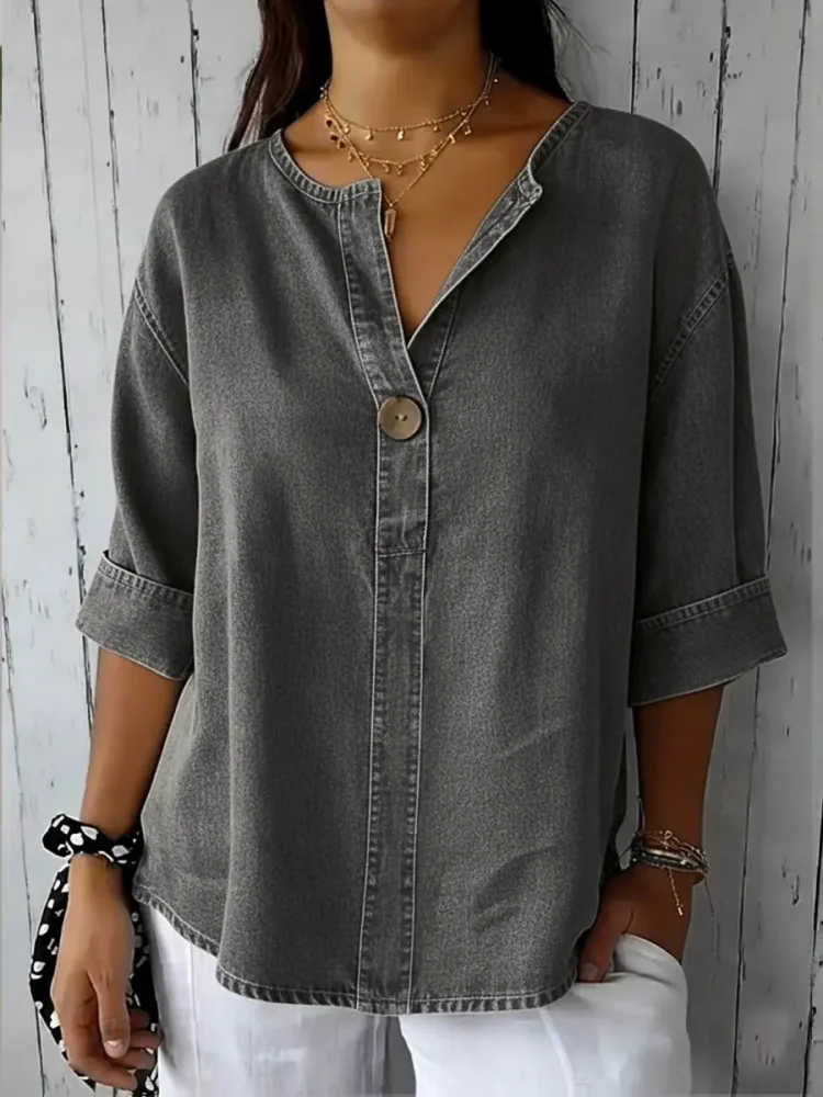 Women's Casual Denim Cotton Top socialshop