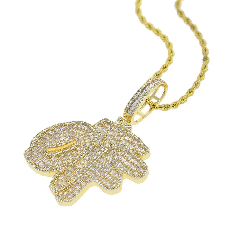 Hip Hop Iced Out OTF Pendant Necklace-VESSFUL