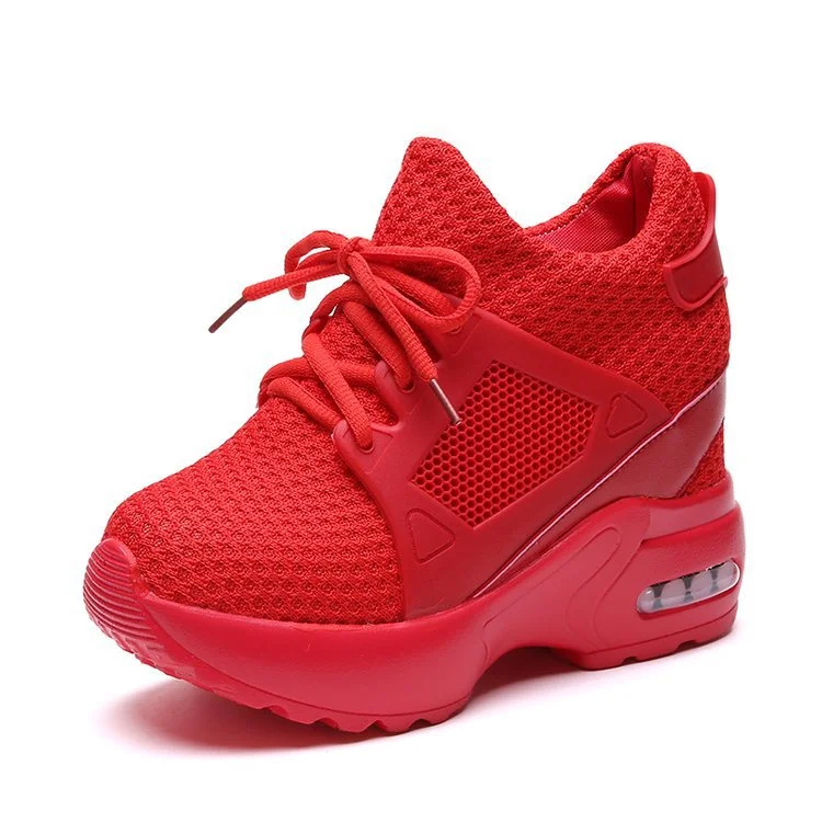 Colourp Colourp Thick Bottom Shallow With Net Cloth Belt Leisure Sports Travel Women Single Shoes High Heel Women's Shoes