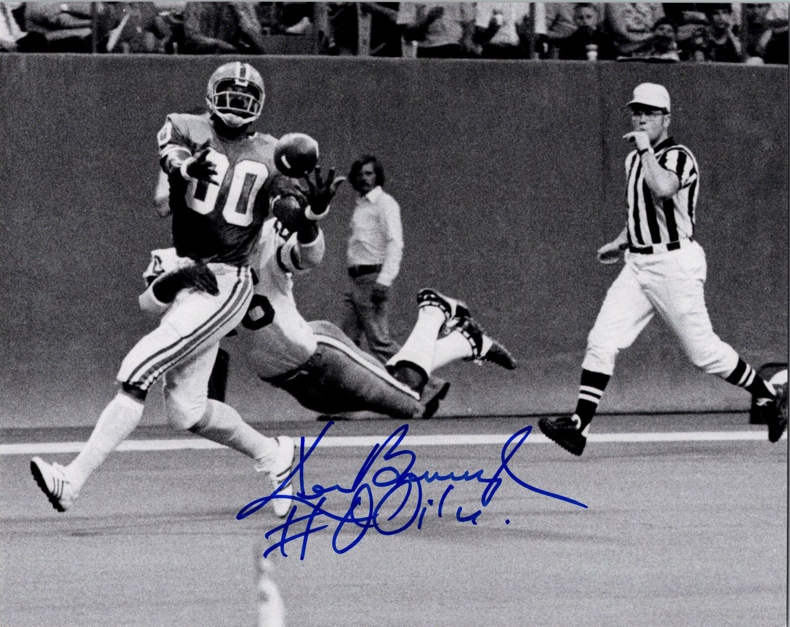 Ken Burrough Signed 8x10 Photo Poster painting - AWM COA - NFL - Houston Oilers