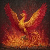Burning Golden Phoenix - Diamond Painting