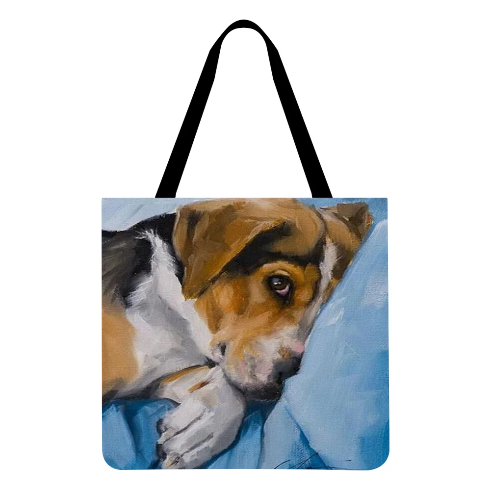 Linen Tote Bag-Dog