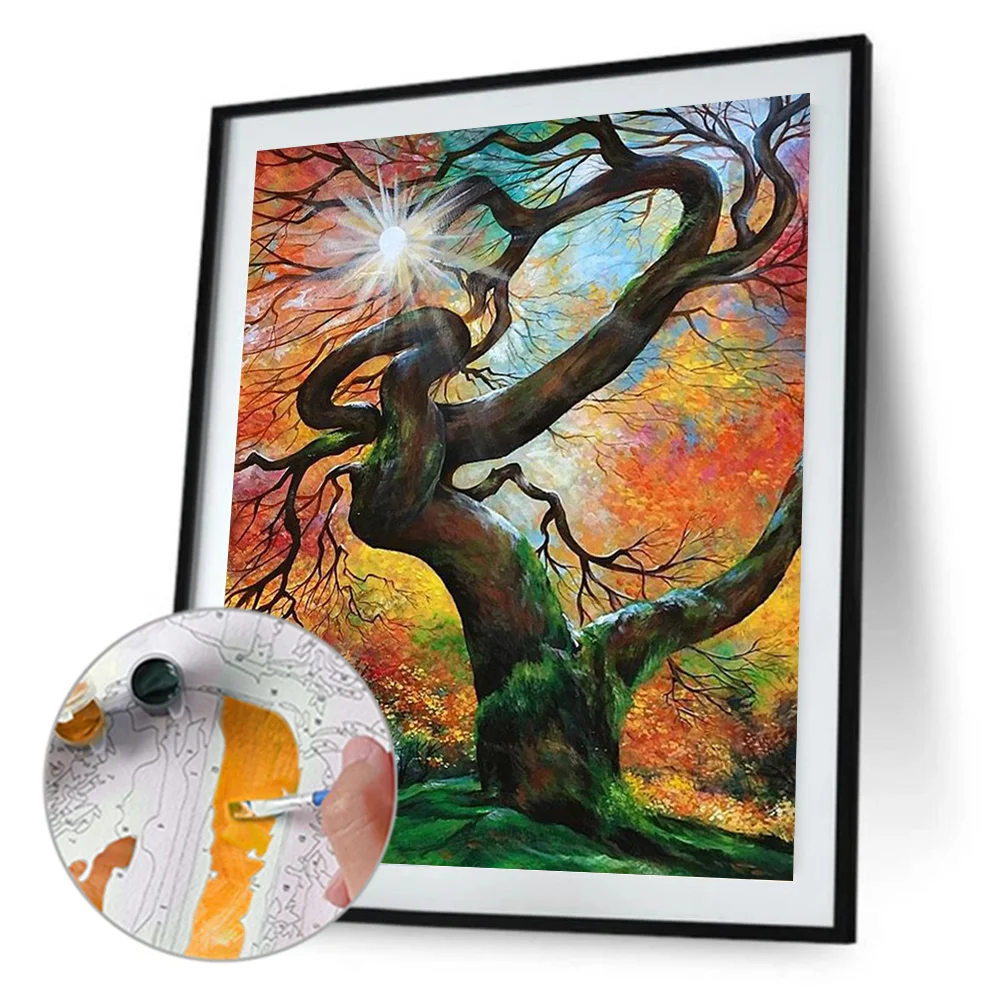 DIY Paint By Number 40*50cm - Big Tree In The Forest