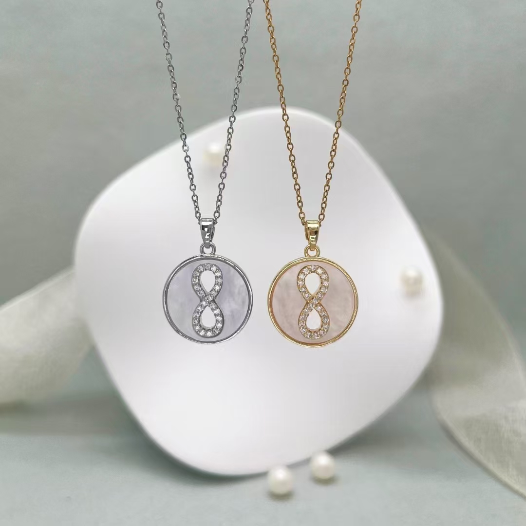 Round + figure 8 set with zirconia Accessories Necklace