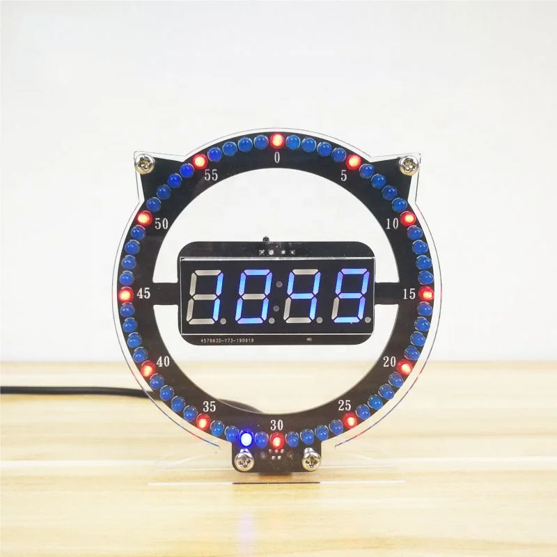 Colorful LED Electronic Clock DIY Kit Time Clock Night Light Electronic Stem DIY Education Kit Welding Part for Gift