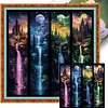 Colorful Waterfall Scenery-11CT Stamped Cross Stitch 60*60cm (Big Size) tapestrymarket