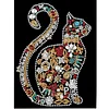 Framed Pearl Diamond Painting - Special Shaped - Jewelry Cat Silhouette (17x22cm)