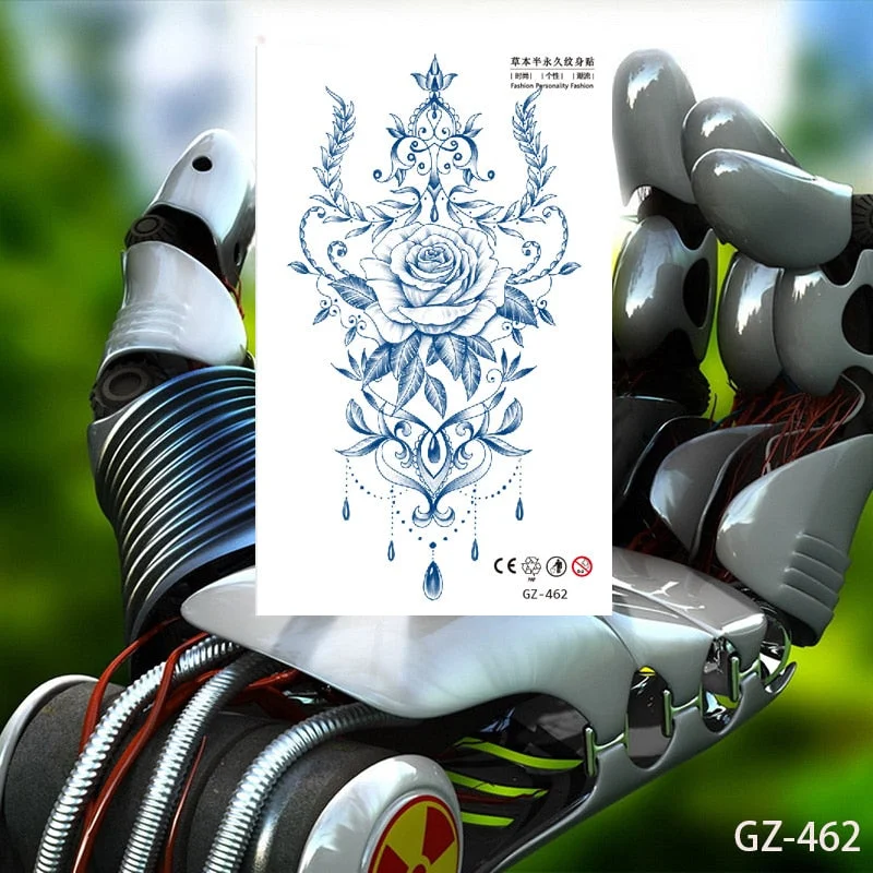 Drop Shipping Temporary Tattoo Stickers Sexy Flowers Juice Ink Lasting Girl Arm Neck Back Waist Buttocks Fake Tatoo Hot Sale DIY