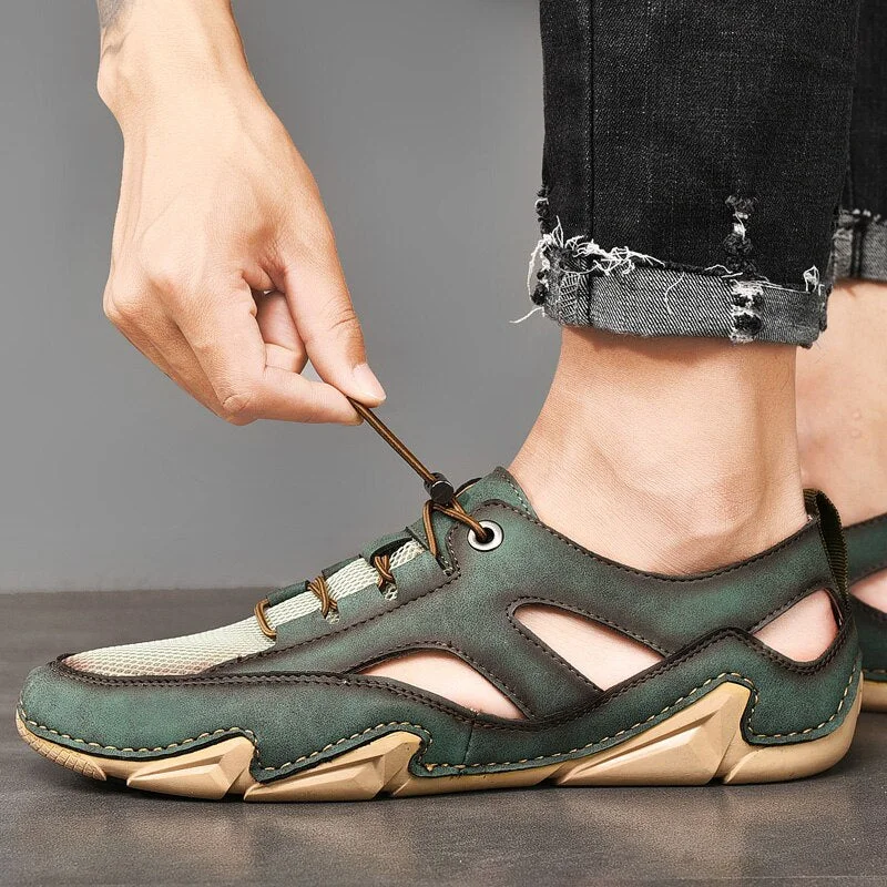 Summer Men's Sneakers Leather Mesh Men Loafers Shoes 2021 Fashion Slip on Men Driving Shoes Soft Sapato Masculino Mocassin