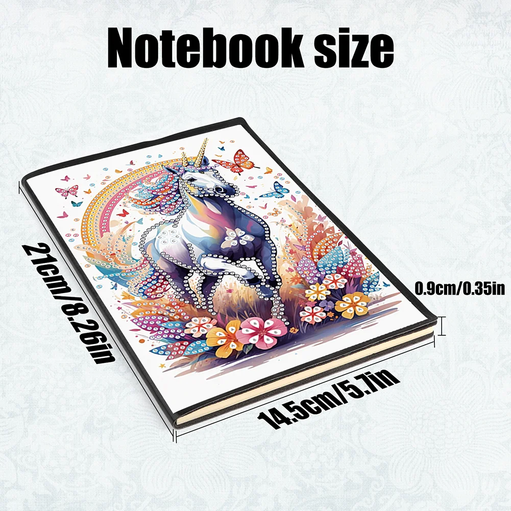 DIY Horse Special Shaped Diamond Painting Diary Book 50 Pages for Adults Kids