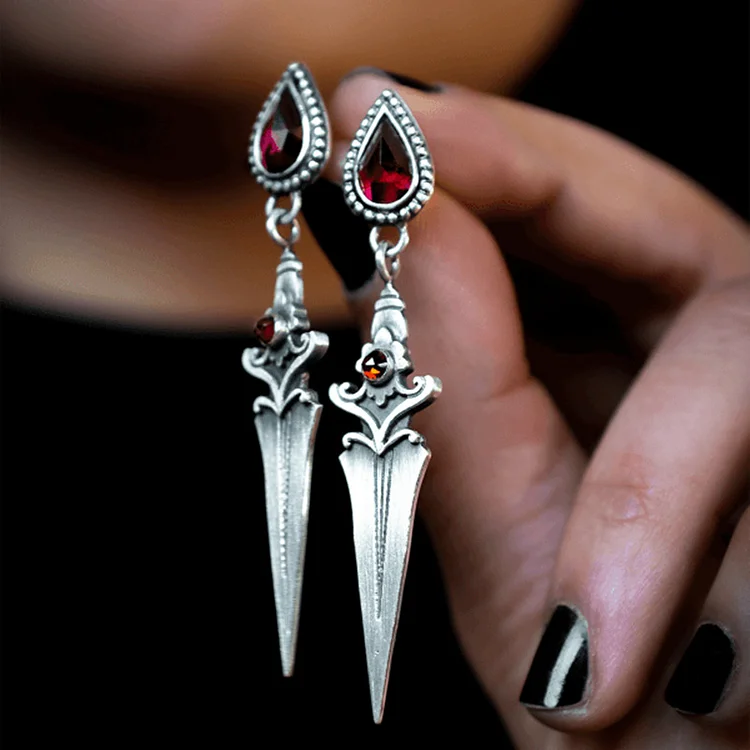 Ruby  Tassel Earrings 