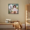 Diamond Painting-DIY Full Round Drill Girl and Pony Puppy