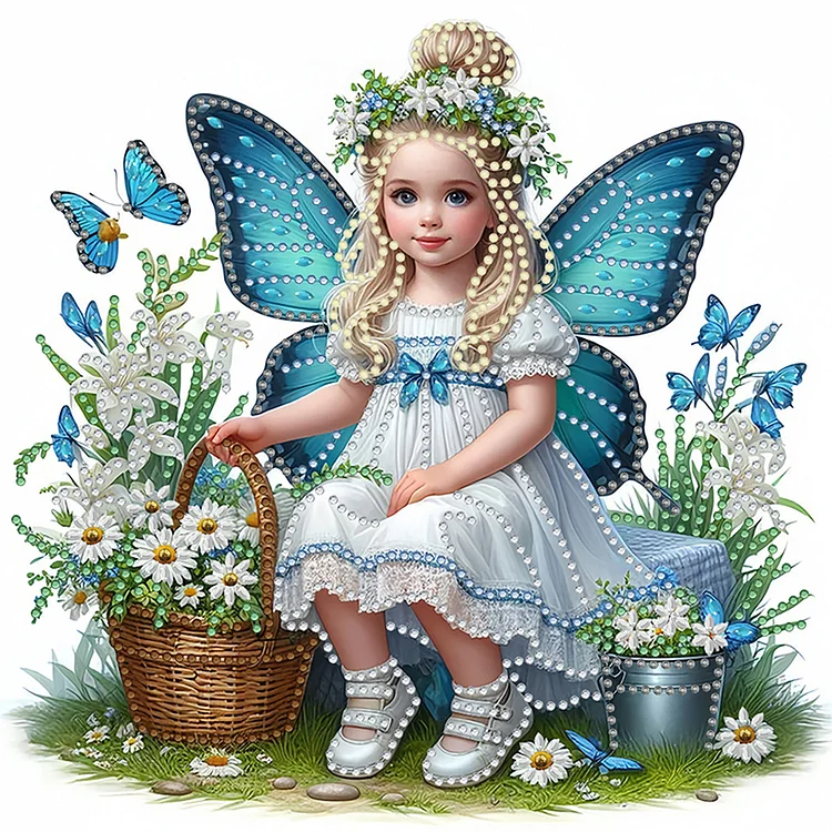 Girl With Wings 30*30cm (Canvas) Special Shaped Drill Diamond Painting gbfke