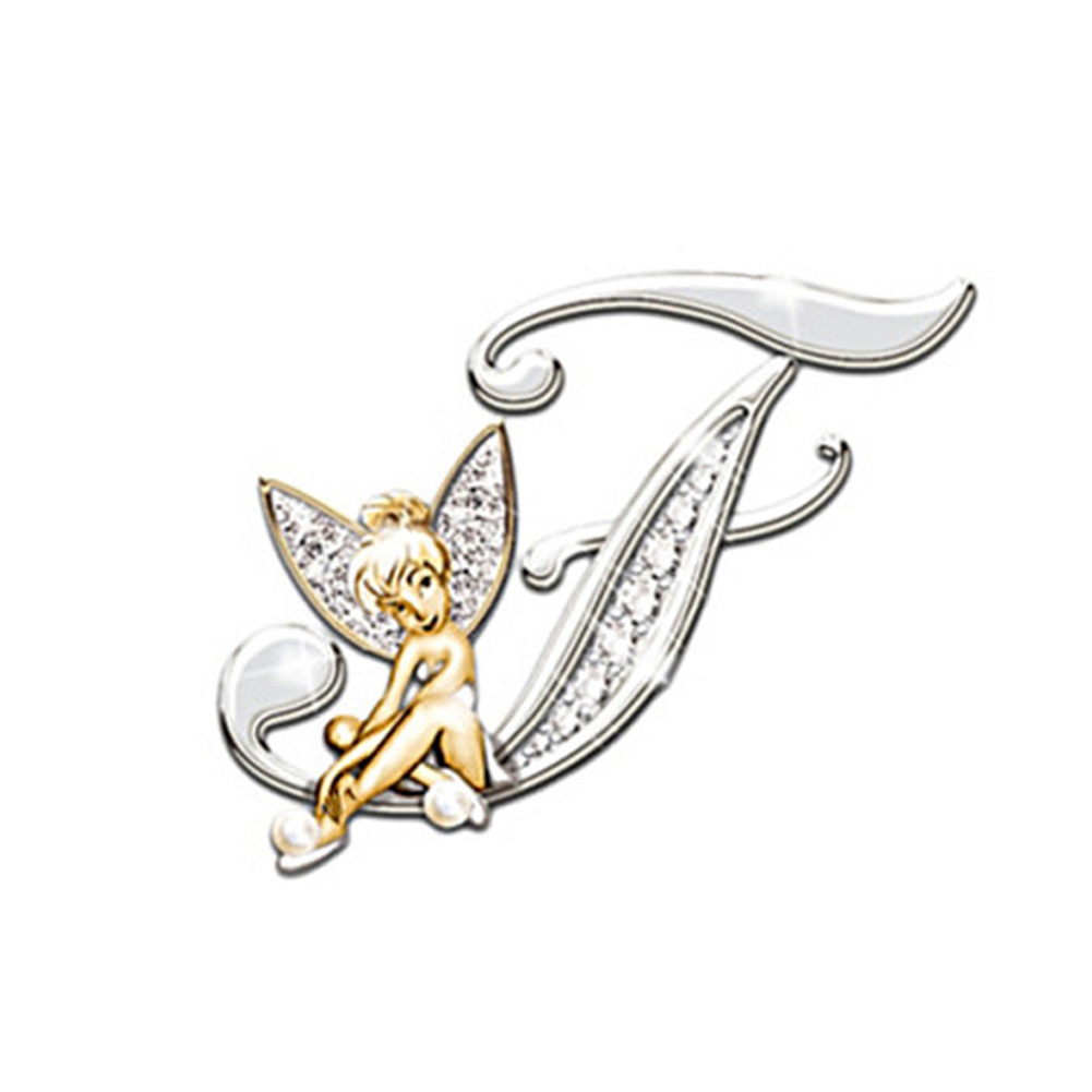 

Elegant Letter Badges Women Rhinestone Elf Jacket Ornaments Pins Brooches, 501 Original