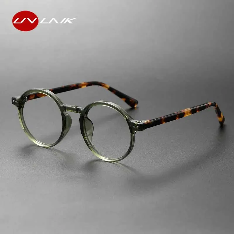 UVLAIK TR90 Round Eyeglasses Frame Women Anti Blue Light Computer ...