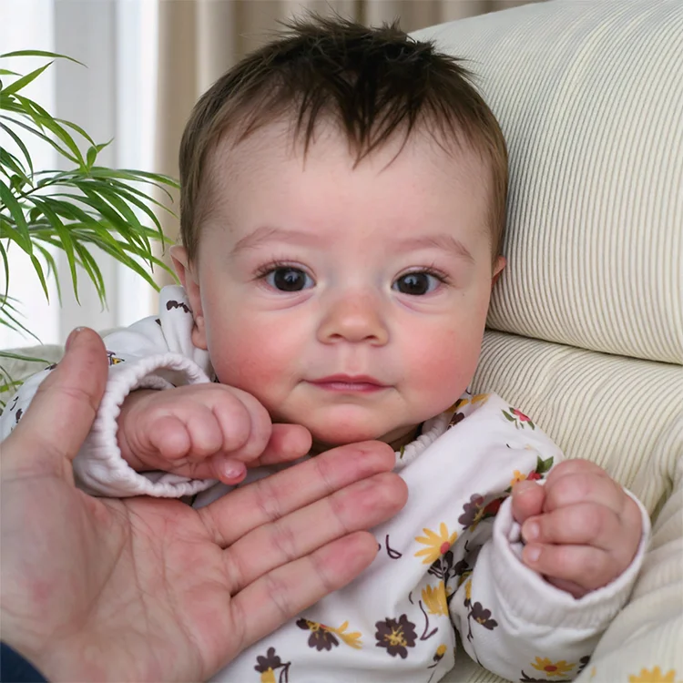  [3-7 Days Delivery][🔊Heartbeat Sound and Breath💝]18'' Cloth Body Reborn Baby Newborn Girl Awake Doll Named Quder With Blue Eyes - Reborndollsshop®-Reborndollsshop®