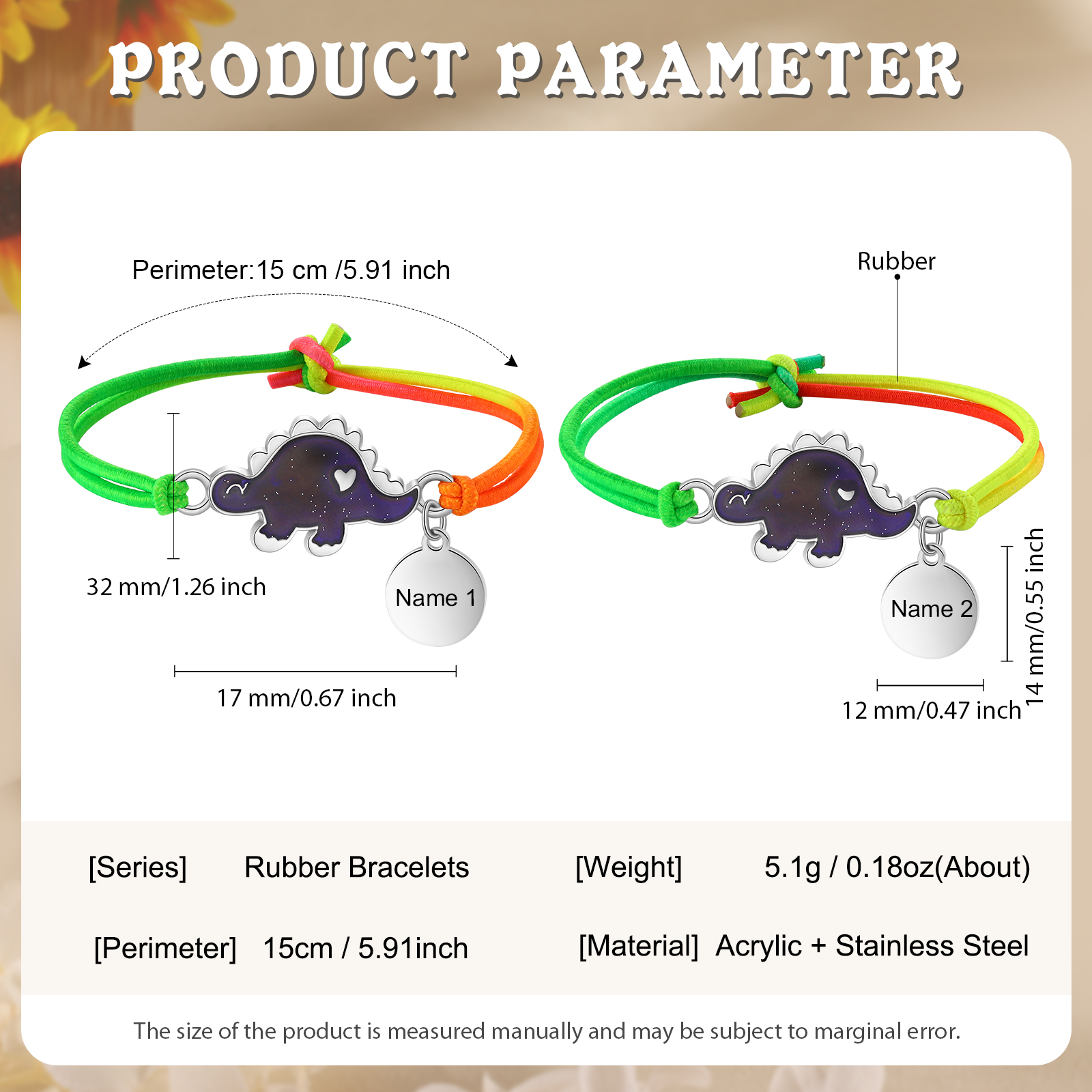 Custom 2 Names Bracelet Set 2 Pieces Hair Ties Back To School Gift for Girls Sisters Best Friends-Jessemade AU