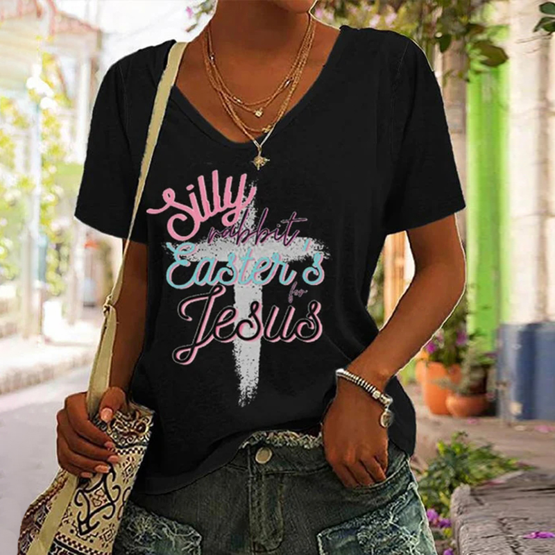 Silly Rabbit Easter Is For Jesus Print T-Shirt wearshes